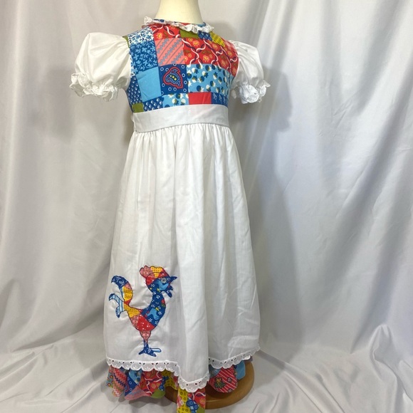 Vintage Nannette 70’s Patchwork Print Maxi Dress 4T Chicken Hippie Boho - Picture 9 of 12